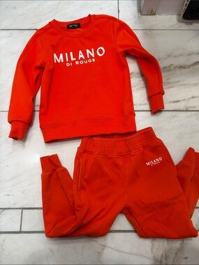 Milano Di Rouge Kids Orange Sweatshirt & Jogger Set